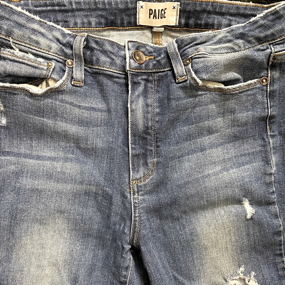 Paige distressed crop skinnies